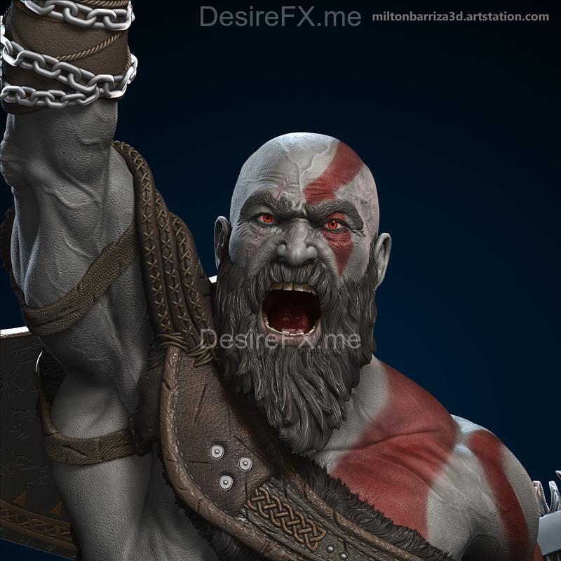 米洛·巴里扎创作的《克雷多斯》3D打印模型|Kratos by Milton Barriza – 3D Print Model STL