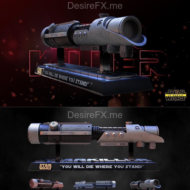 星球大战 斯塔克伊德光剑 3D打印模型|Star Wars – Starkiller Lightsaber Sculpture – 3D Print Model STL