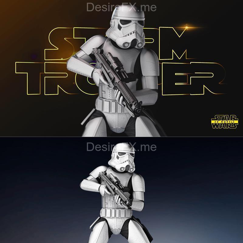 星球大战 雷霆兵 3D打印模型|Star Wars – Stormtrooper Sculpture – 3D Print Model STL