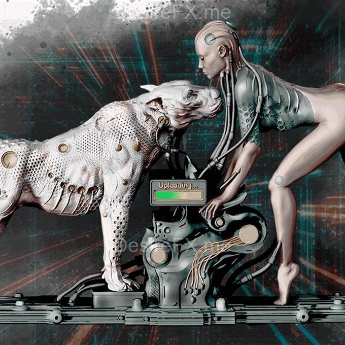 Printomancer 三维打印模型：服从主题赛博迪orama角色设计|Printomancer – Obedience Cyber Diorama – 3D Print Model STL