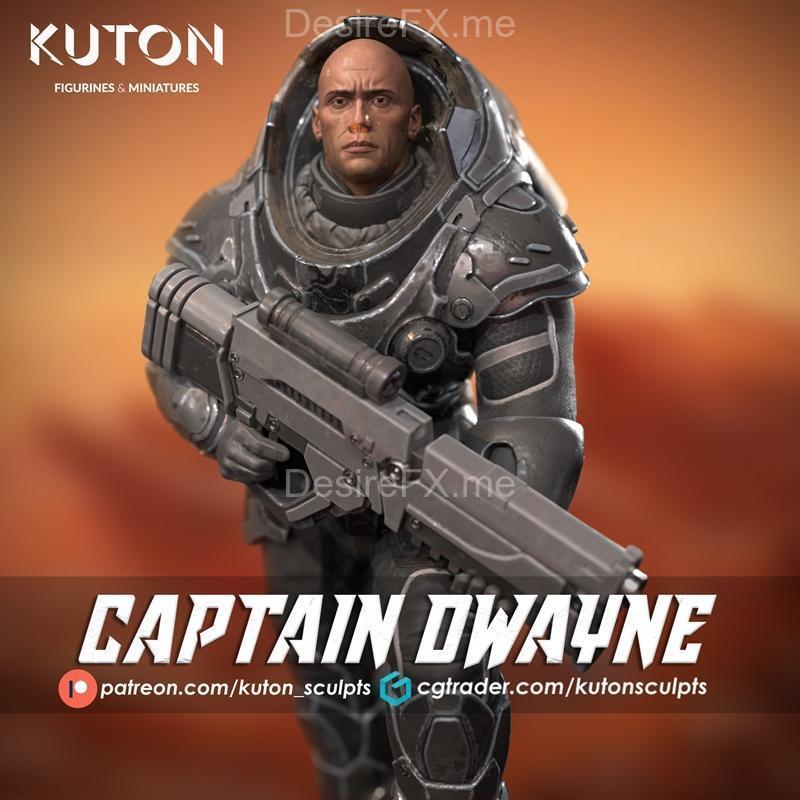 Kuton - 赛博朋克队长达维恩 - 3D打印模型|Kuton – Captain Dwayne – 3D Print Model STL