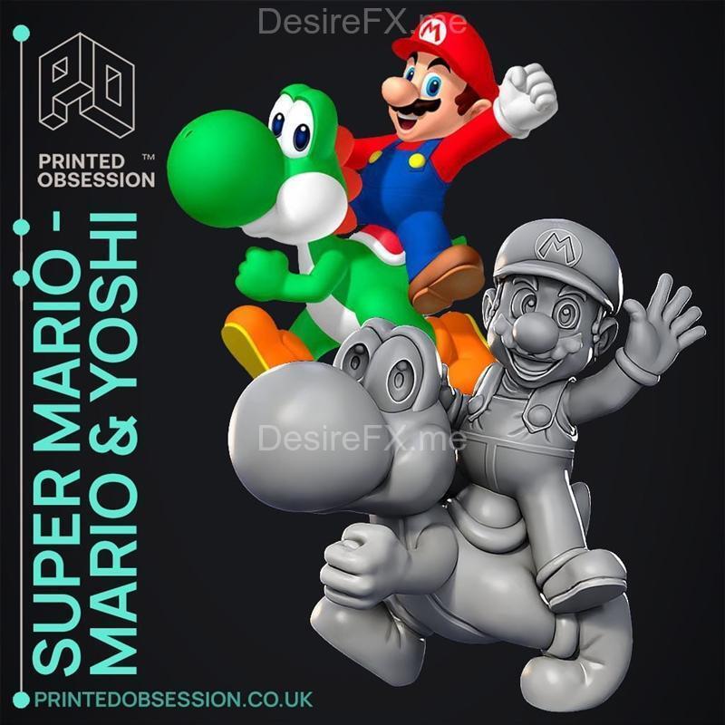 超级马里奥兄弟 3D打印模型 马里奥与小黄鸭|Mario and Yoshi – Super Mario Bros – Fan Art – 3D Print Model STL