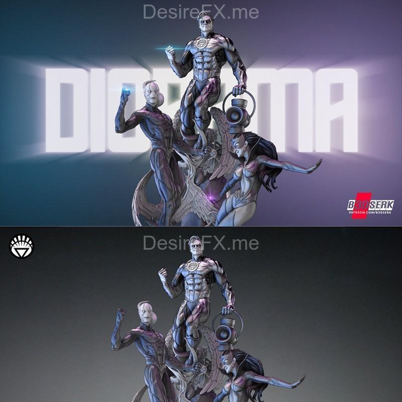 B3DSERK – 灯笼场景完整模型及底座 - 3D打印模型|B3DSERK – Lanterns Diorama Complete and Base – 3D Print Model STL