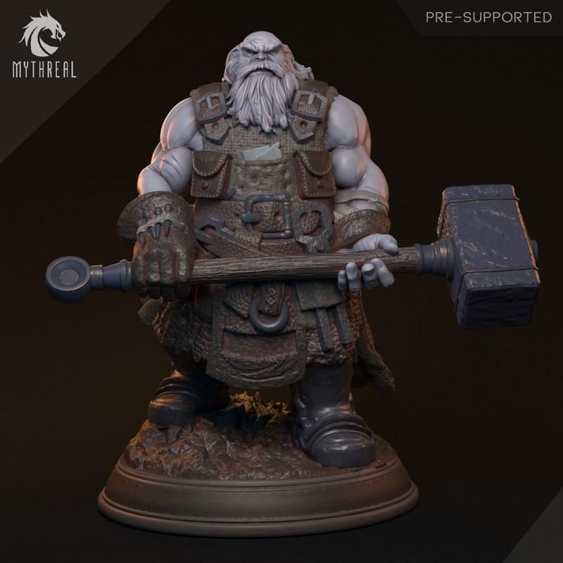 Mythreal Games《遗忘》——灵魂铁匠雷雅克 3D打印模型|Mythreal Games – Forgotten – Revyack the Smith of Souls – 3D Model Print STL