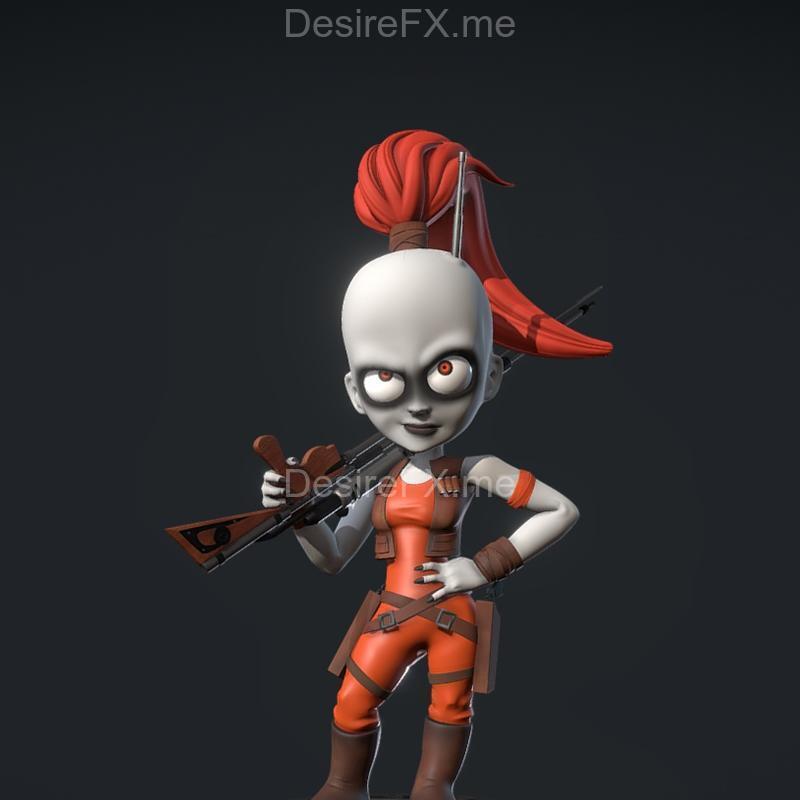 迷你奥拉星战模型 3D打印雕塑|Mini Aurra Sing Star Wars – 3D Print Model STL