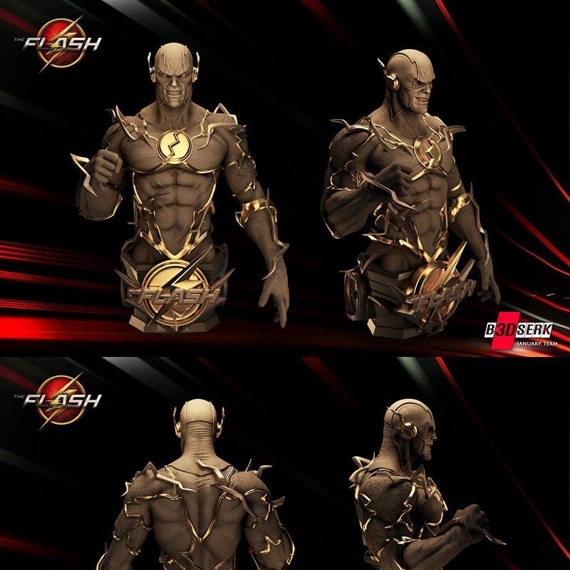 B3DSERK – 闪亮时刻 – 永恒之影 3D打印模型|B3DSERK – Flash – DC Comics – 3D Bust Print