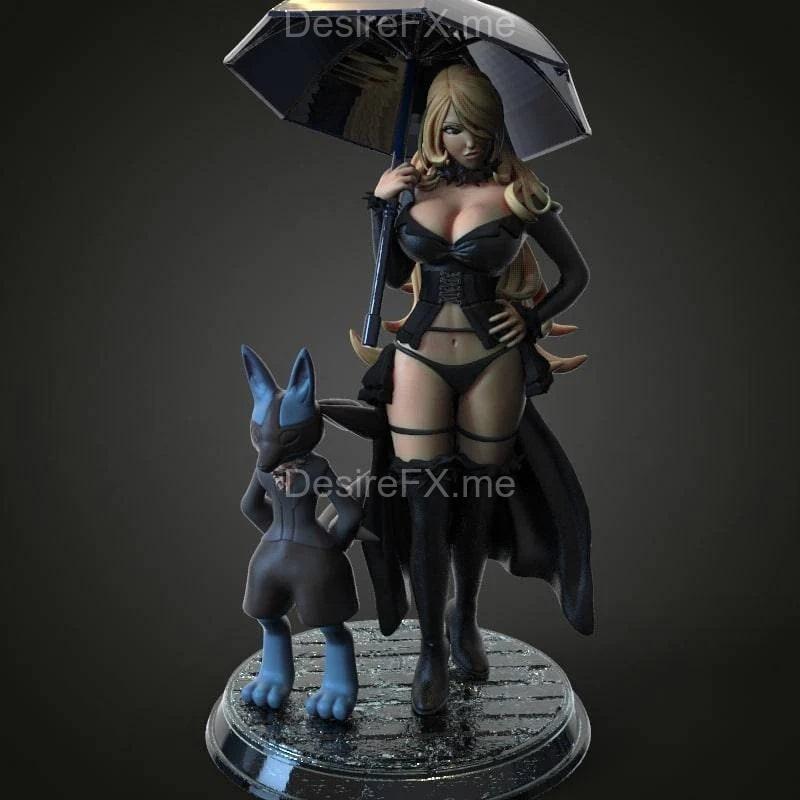 宝可梦3D打印模型：西尔维娅与卢基亚|Cynthia and Lucario – pokemon – 3D Print Model STL