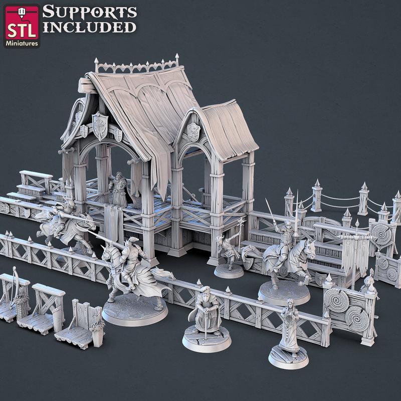 STL迷你模型：骑士对战套装|STL Miniatures – Jousting Set – 3D Print Model