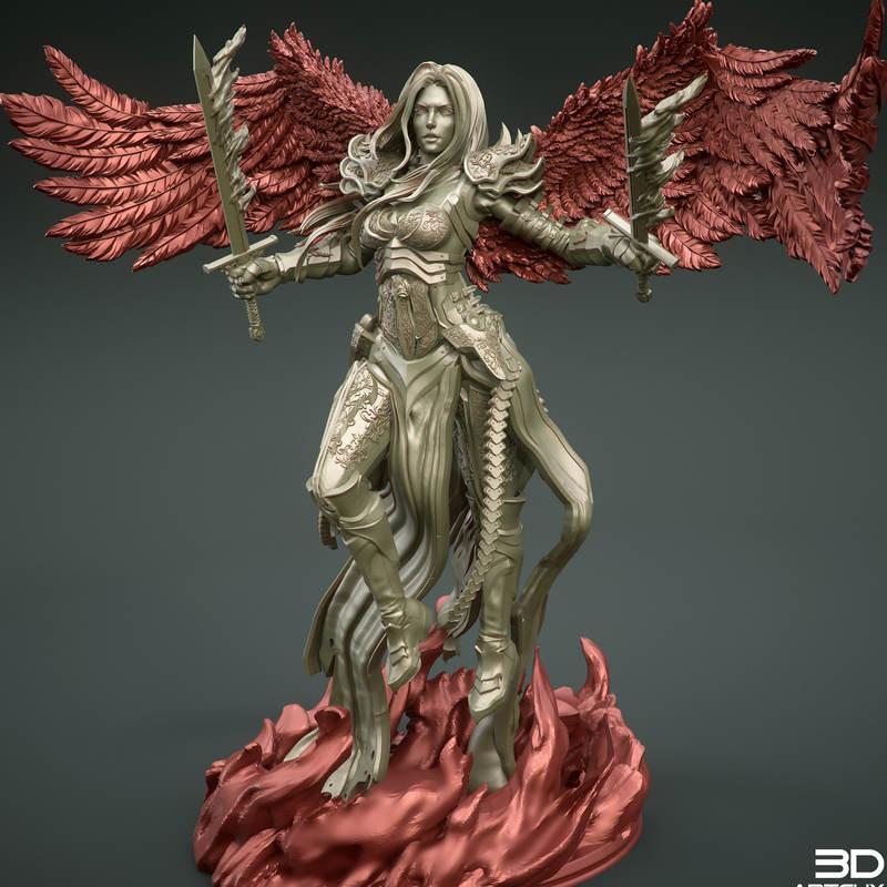 3D打印模型：Mad Angel天使形态 cosplay角色雕塑|3DArtGuy – Mad Angel – 3D Print Model