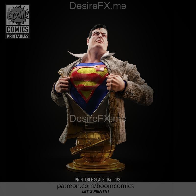 超人雕像 3D打印模型 STL|Superman Bust – 3D Print Model STL