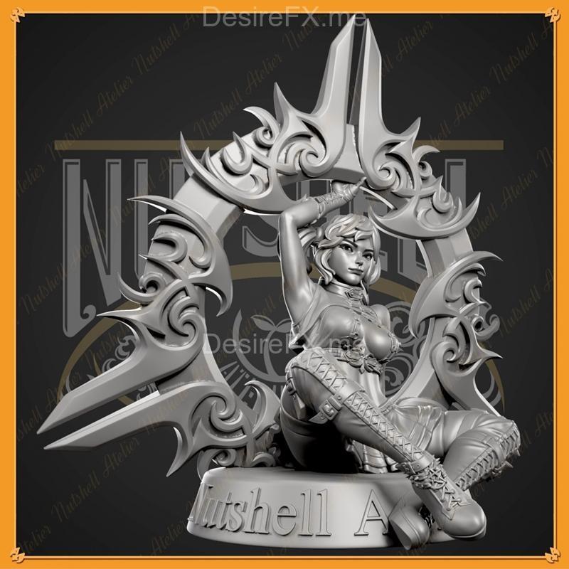 Nutshell Atelier - 3D打印模型 - 风车少女|Nutshell Atelier – Chakram girl – 3D Print Model STL