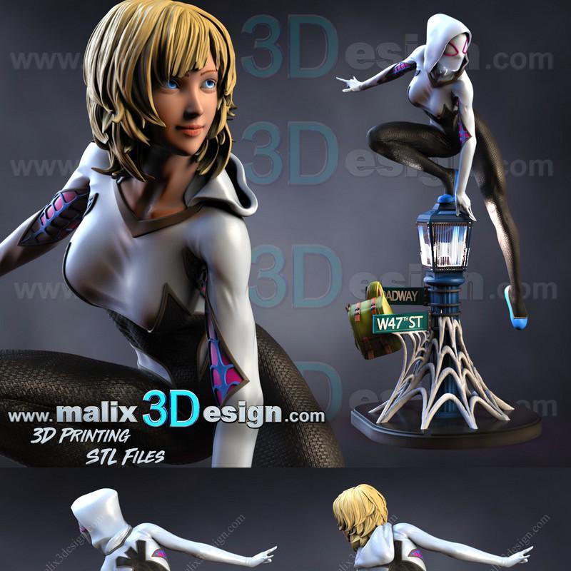 Sanix - 蜘蛛女 - 蜘蛛侠 - 3D打印模型|Sanix – Spider Gwen – Marvel Comics – 3D Print Model