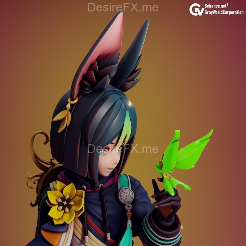 提纳里 2 - 原神 - 3D打印模型|Tighnari 2 – Genshin Impact – 3D Print Model STL