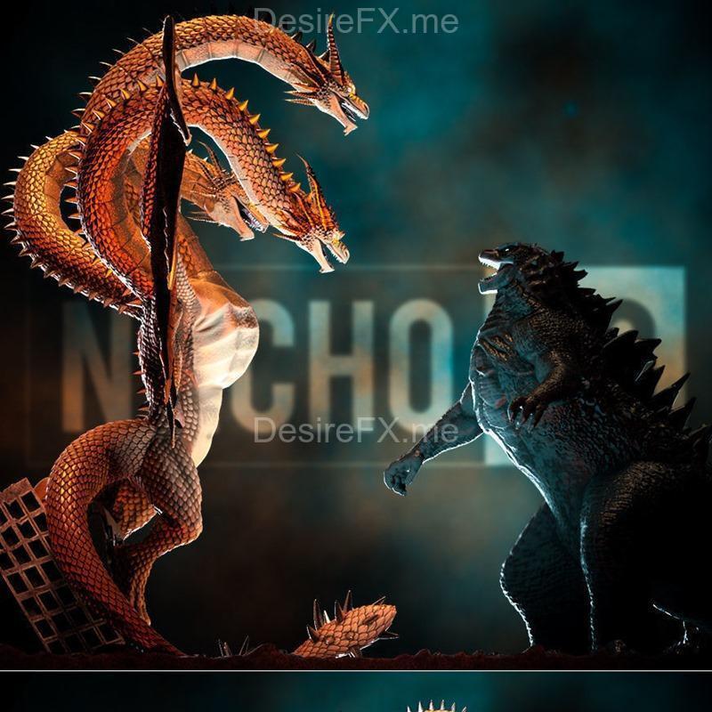神兽对决：哥斯拉vs基多拉 3D打印模型|Fan Art – Godzilla Vs King Ghidorah Statue and Diorama – 3D Print Model STL