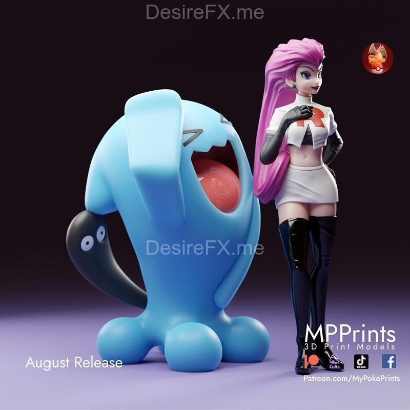 杰西与沃布菲特 3D打印模型|Jessie and Wobbuffet – 3D Print Model STL
