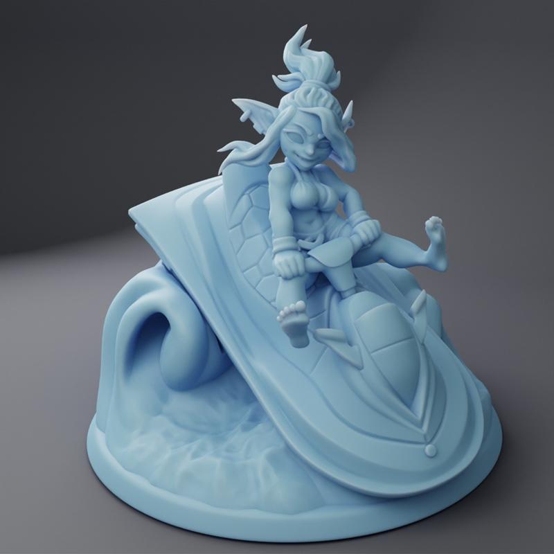 双女神迷你模型——海滩主题 3D打印模型|Twin Goddess Miniatures – Beach Week 2 August 2023 – 3D Print Model STL