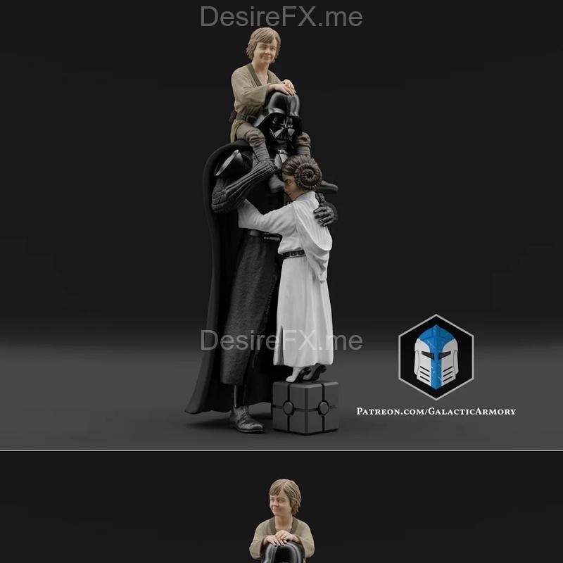 《星球大战：卢克与莱娅父子情 3D打印模型》|Darth Vader – Fatherhood – Luke and Leia – 3D Print Model STL