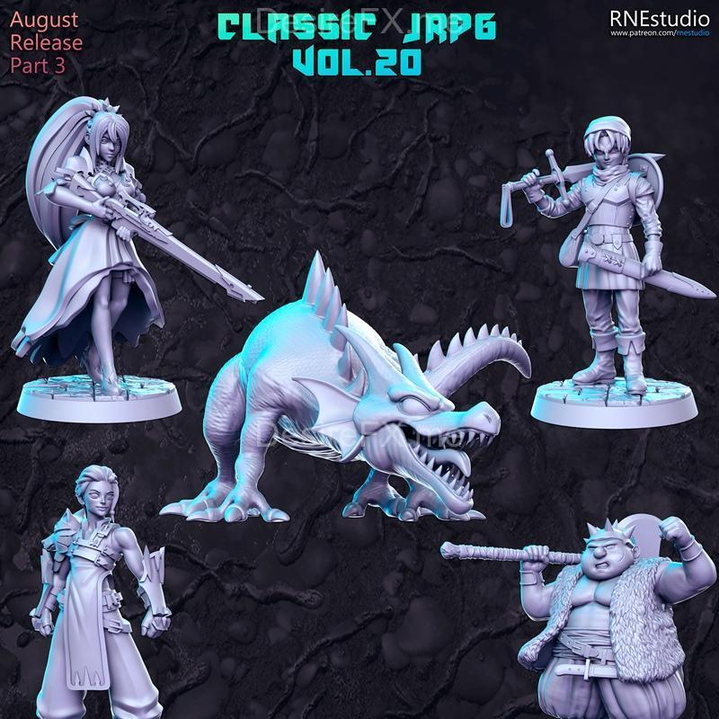 RNE工作室2023年8月发布：动漫游戏角色3D打印模型STL文件|RNE Studio August 2023 – 3D Print Model STL