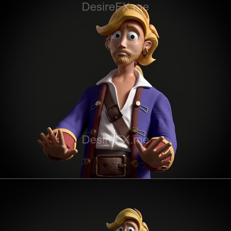 3D打印模型：吉伯鲁粉丝艺术作品——汤姆克鲁斯角色造型|Guybrush Fan Art – 3D Print Model STL