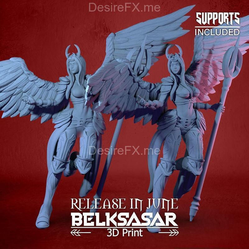 贝尔克斯萨尔——辛德里尔·魅惑天使 3D打印模型|Belksasar – Sindriel the Seductive Angel Normal and Nude – 3D Print Model STL