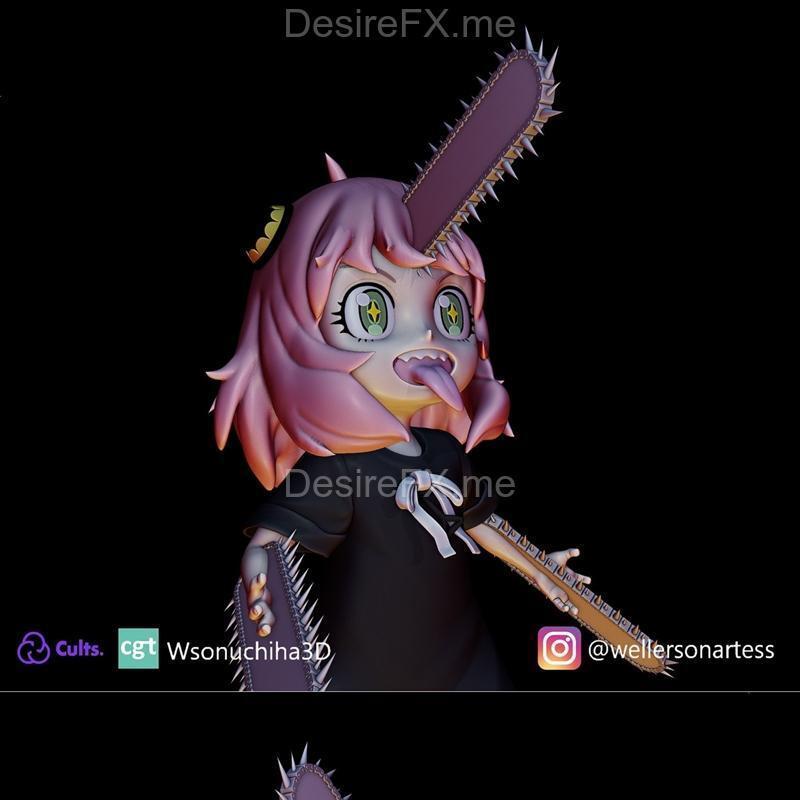 Anyaforg和波奇塔——3D打印模型 STL|Anya Forger and Pochita – 3D Print Model STL