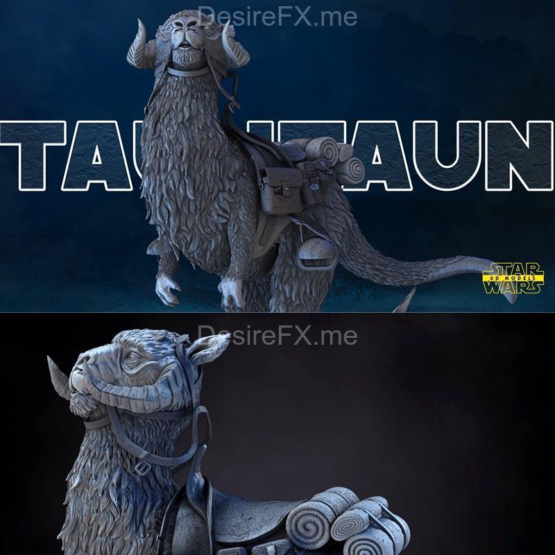 星球大战-塔塔ун模型-3D打印雕塑|Star Wars – Tauntaun Sculpture – 3D Print Model STL
