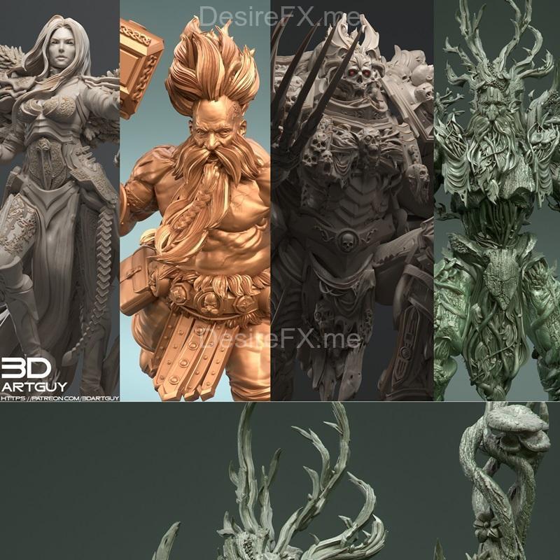 3DArtGuy 2023年8月作品：动漫游戏角色3D打印模型STL集|3DArtGuy August 2023 – 3D Print Model STL