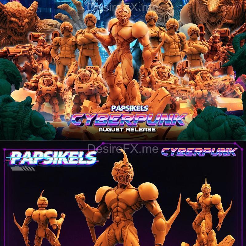 Papsikels迷你模型—赛博朋克2023款3D打印雕塑|Papsikels Miniatures – Cyberpunk August 2023 – 3D Print Model STL