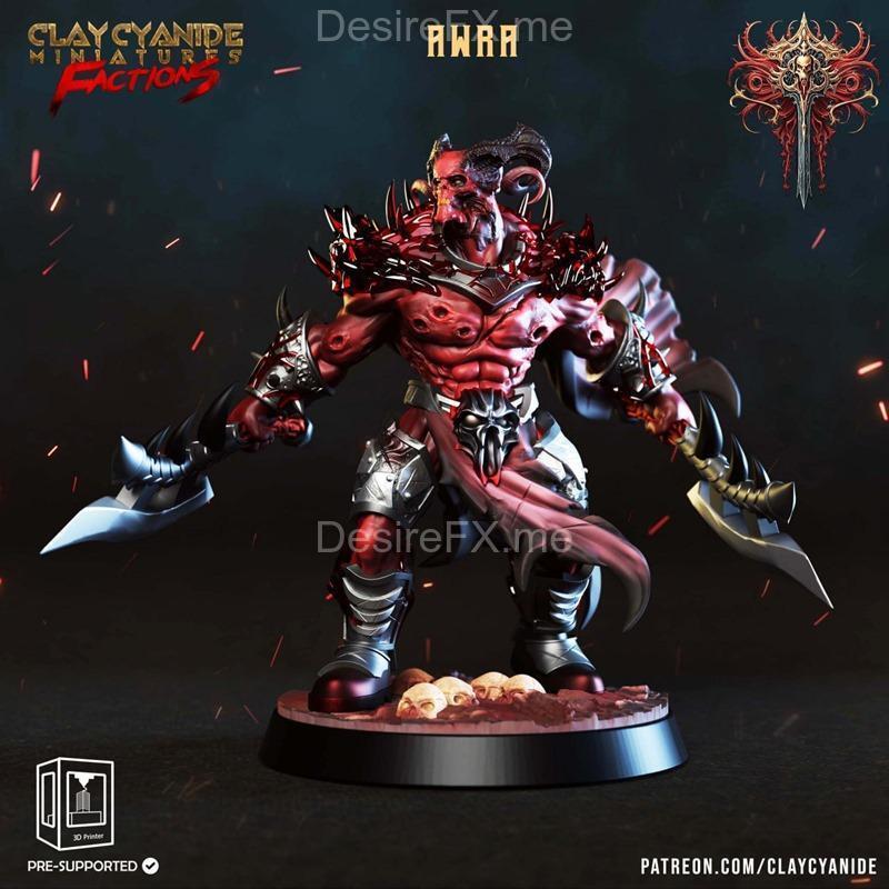 克莱因蓝迷你模型：Awra、Jhakul、Naalgorath、Thar’an Tadu、Skar’ath 3D打印雕塑|Clay Cyanide Miniatures – Awra, Jhakul, Naalgorath, Thar’an Tadu, Skar’ath – 3D Print Model STL