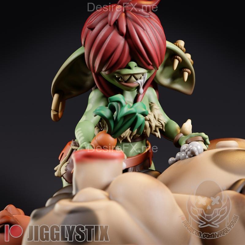 Jigglystix猪农哥布林女孩3D打印模型|Jigglystix – Pig Farmer Goblin Girl – 3D Print Model STL