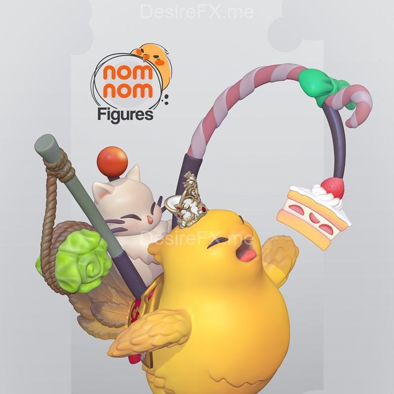 Final Fantasy VII 3D打印小糖兽模型|NomNom Figures – Chibi Chocobo – Final Fantasy VII – 3D Print Model STL