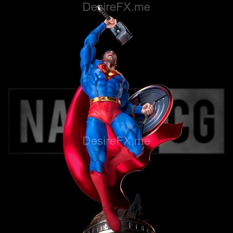 超级英雄跨界艺术雕塑 3D打印模型|Fan Art Superman Crossover – Statue – 3D Print Model STL
