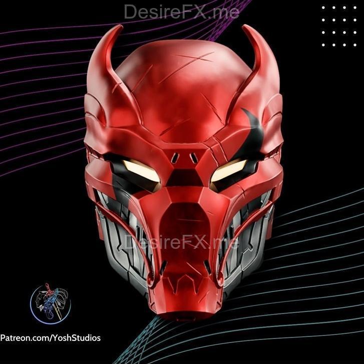 Yosh Studios - 红头罩忍者头盔 - 3D打印模型|Yosh Studios – Red Hood Shinobi Helmet – 3D Print Model STL
