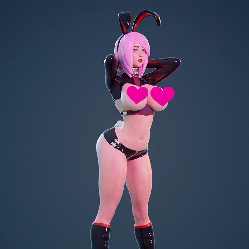 兔子女孩收藏套装 - 5件3D打印模型 STL文件|Figurine collection – Bunny girls – 5 pieces – 3D Print Model STL
