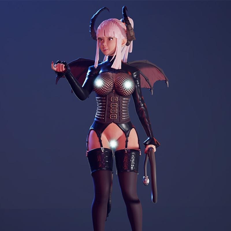 3D打印邪魅吸血鬼女妖模型|Sexy bdsm Succubus – A – 3D Print Model STL