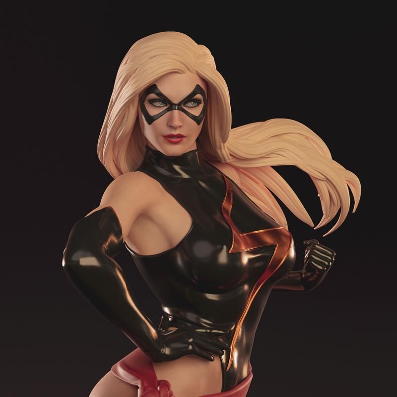 莱安德罗·阿贝 - 蜜蜂女 - 3D打印模型|Leandro Abe – Ms. Marvel – 3D Print Model STL