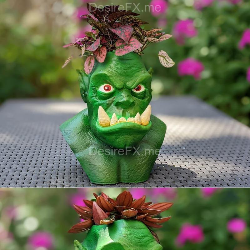 卡通风格兽人花盆 3D打印模型|Cartoon Style Orc Planter – 3D Print Model STL