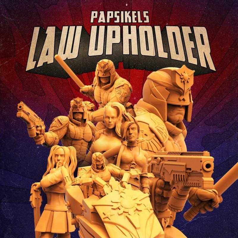 Papsikels 3D打印模型套装：赛博朋克执法者Judge Dredd|Papsikels Cyberpunk – Law Upholders – Judge Dredd – 3D Print Pack