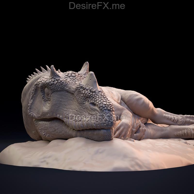 角龙类恐龙睡眠场景——3D打印模型STL|Ceratosaurus sleeping – dinosaur carnivore – 3D Print Model STL