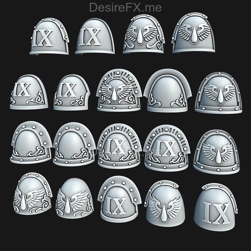 BA公司手办与肩部配件 3D打印模型|BA Company Pads and Shoulderpads – 3D Print Model STL