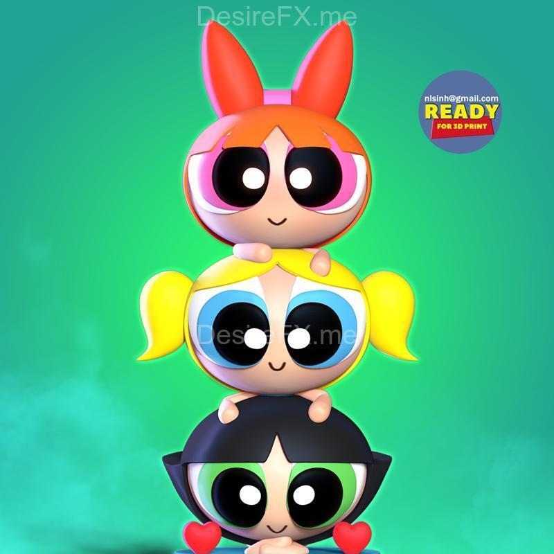 粉色小超人3D打印模型|The Powerpuff Girls – 3D Print Model STL