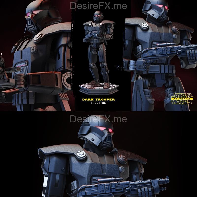暗影步兵雕塑 - 星战 - 3D打印模型|Dark Trooper Sculpture – Star Wars – 3D Print Model STL