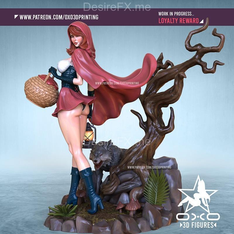 OXO3D 红帽少女 3D打印模型|OXO3D – Red Hood Waifu – 3D Print Model STL