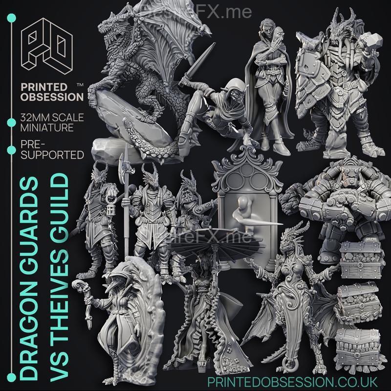龙guard vs 小偷公会 3D打印模型|Printed Obsession – Dragon Guard Vs Theives Guild July 2023 – 3D Print Model STL