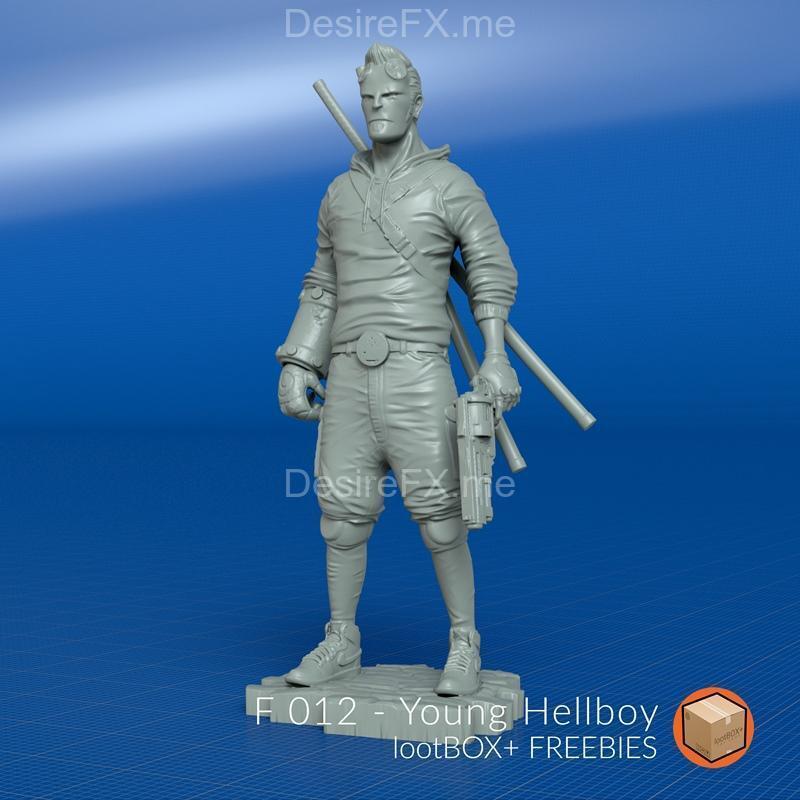 F012 - 年轻地狱男爵 - 3D打印模型|F 012 – Young Hellboy – 3D Print Model STL