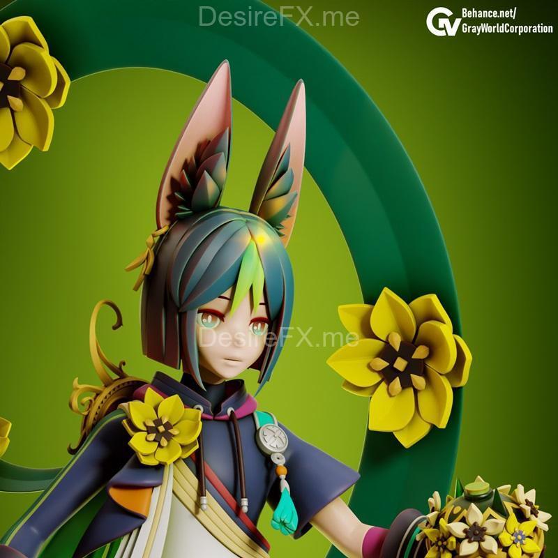 提瓦特-原神-提纳里3D打印模型|Tighnari – Genshin Impact – 3D Print Model STL