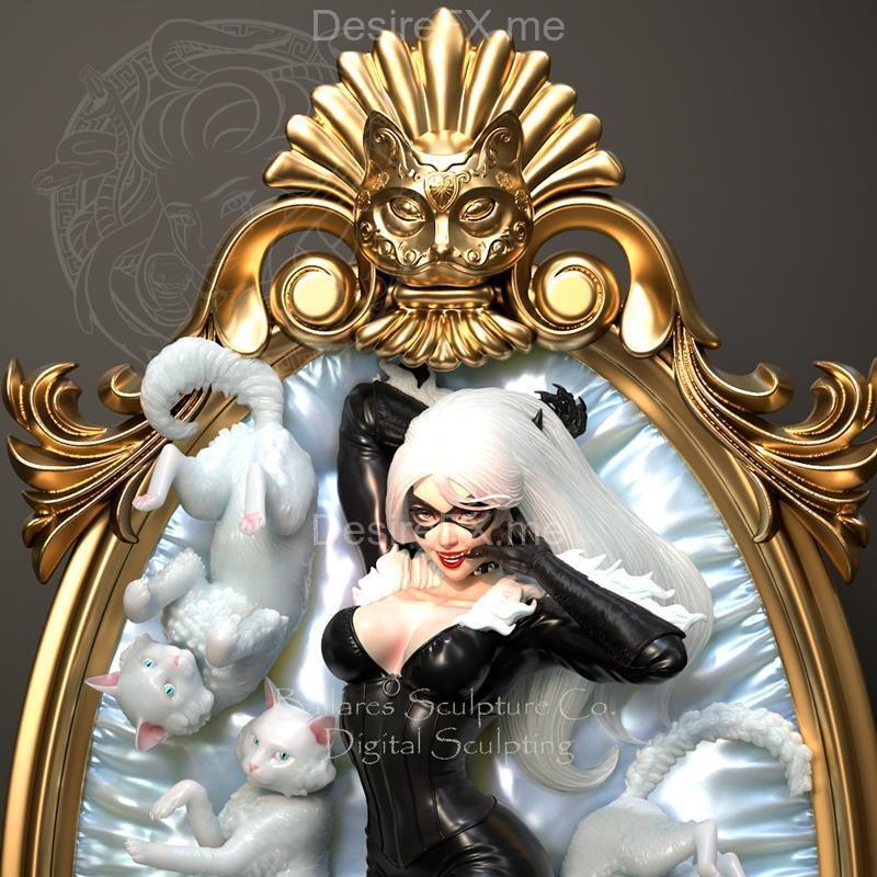 黑猫 - 3D打印模型|Black Cat – 3D Print Model STL