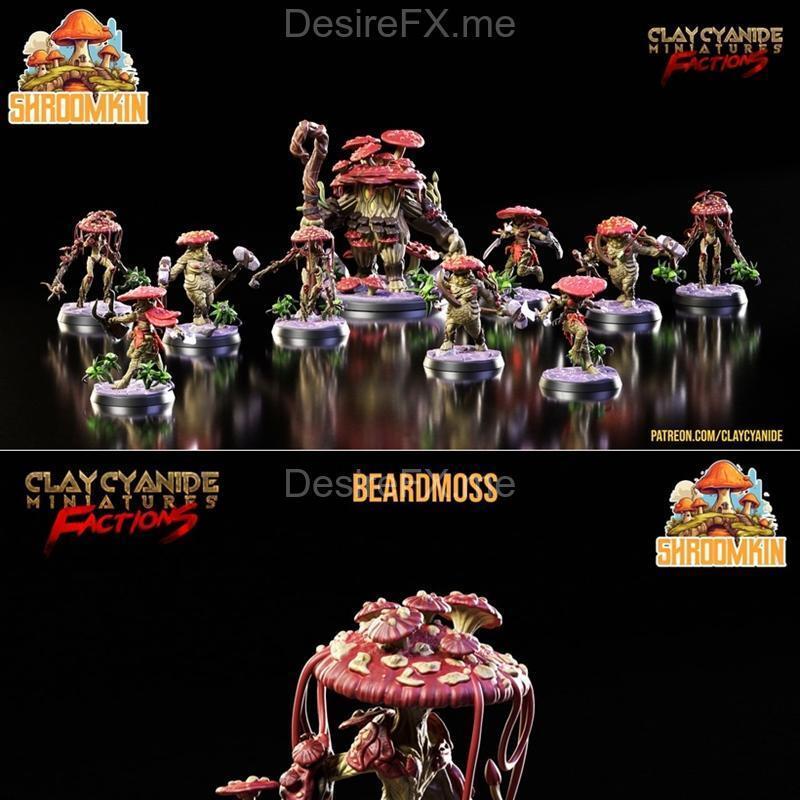泥灰小模型——蘑菇精灵3D打印模型|Clay Cyanide Miniatures – Shroomkin – 3D Print Model STL