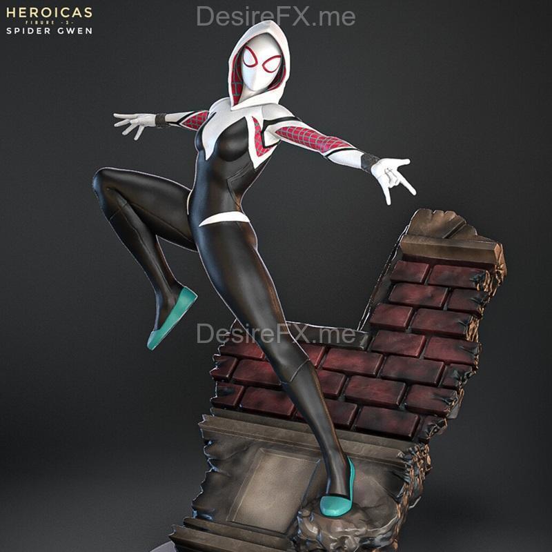 英雄级——蛛形女3D打印模型|Heroicas – Figure 3 – Spider Gwen – 3D Print Model STL