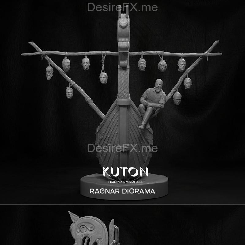 Kuton 3D打印模型：Ragnar Diorama角色造型|Kuton – Ragnar Diorama – 3D Print Model STL
